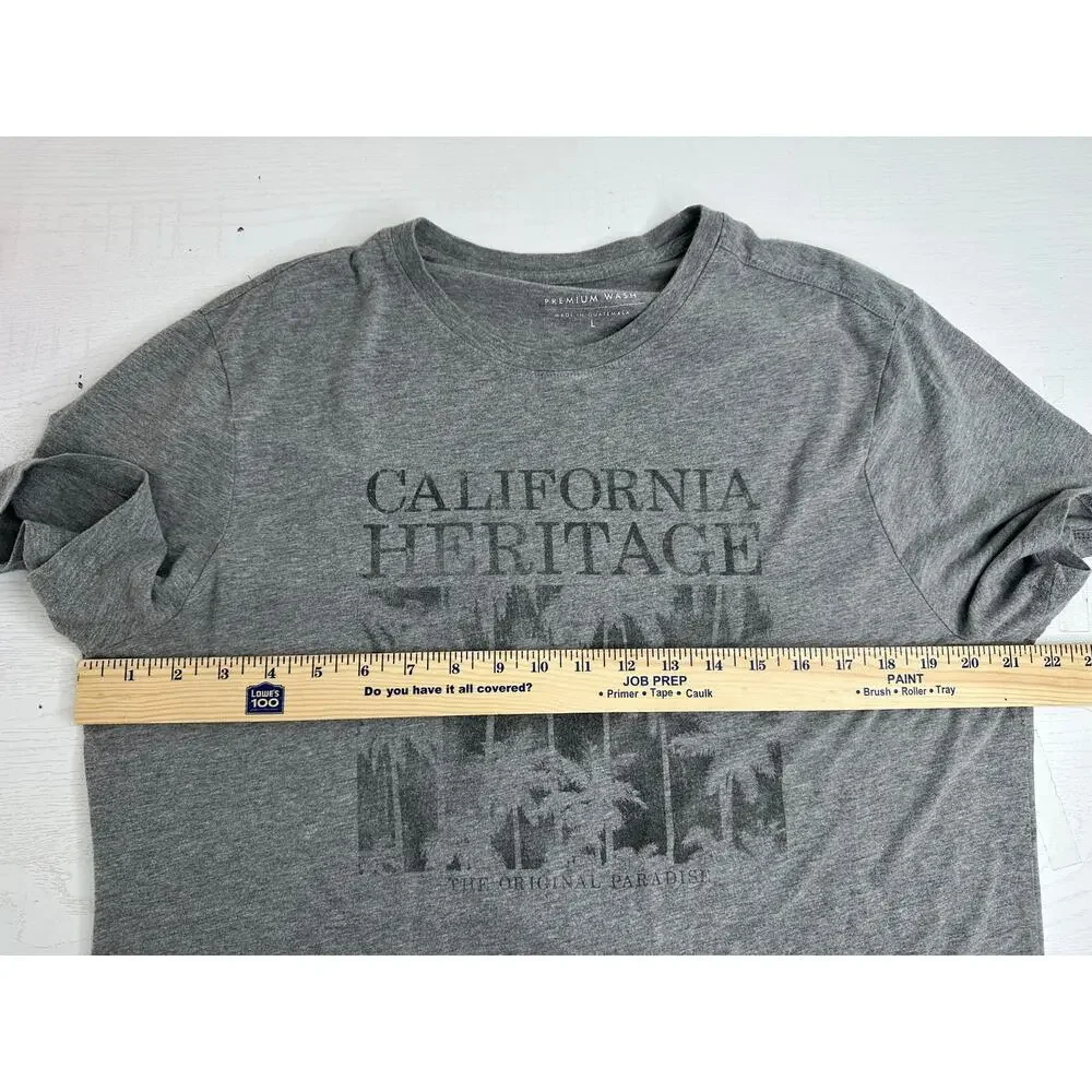 Banana Republic Shirt L Gray Graphic Tee California Heritage Cotton Premium Knit